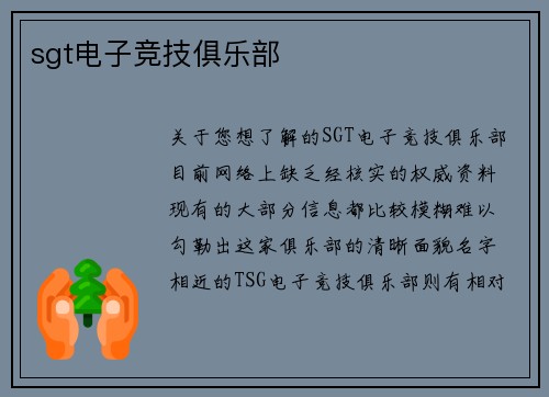 sgt电子竞技俱乐部